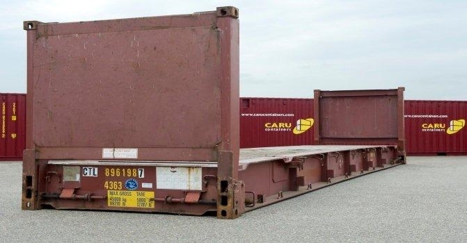 Ett containerflak från Caru Containerhandel.